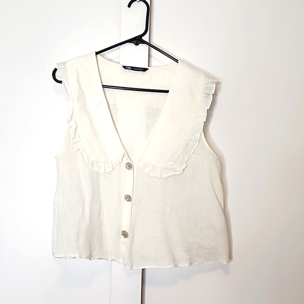Zara linen crop top size medium